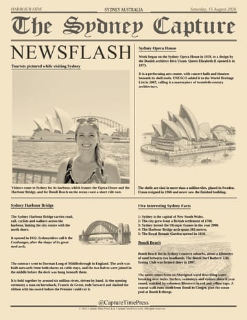 Sydney vintage newspaper front page